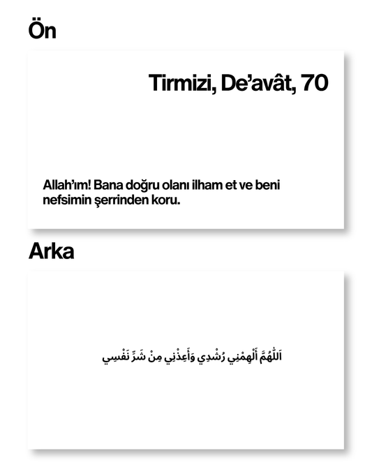 Tirmizi, De’avât, 70 Dua Anahtarlık
